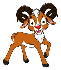 Cute Urial Animal Cartoon