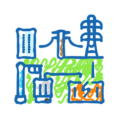 connectivity electric grid icon doodle illustration