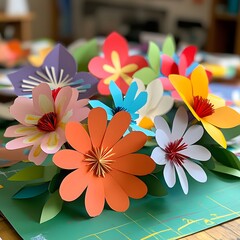 Vibrant paper flower arrangement (5)