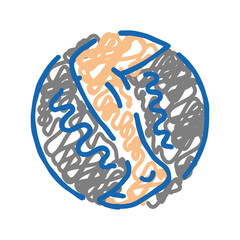 stooped posture osteoporosis symptom icon doodle illustration