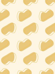 Seamless pattern with abstract yellow blobs in a fun, modern style. Great for backgrounds, textiles, packaging, and creative projects needing a bright, playful, and artistic touch.
