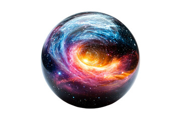 Galaxy in Glass Sphere, Space Exploration, Starry Cosmos, cut out transparent