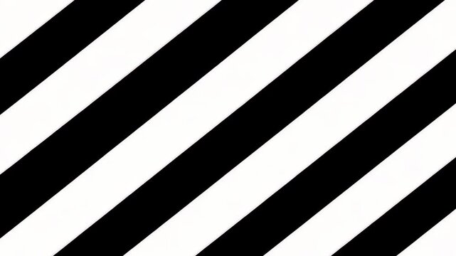 A bold pattern of diagonal black and white stripes creates striking, almost hypnotic, visual texture against solid background.