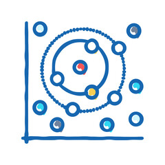 random forest algorithm icon doodle illustration