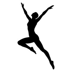 silhouette of a woman jumping
