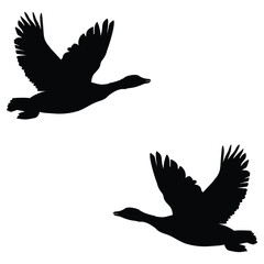 Goose silhouette, Goose vector, Goose illustration, silhouette, set icon, silhouette, Goose
