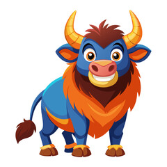 Fototapeta premium Vibrant colored, detailed cartoon funny Buffalo, 3d render 