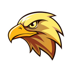 Fierce american bald eagle head illustration with a detailed and aggressive expression