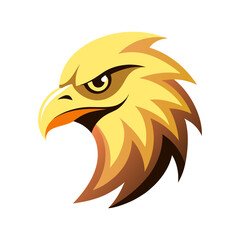 Fototapeta premium Golden eagle head illustration depicting power and strength suitable for multiple projects