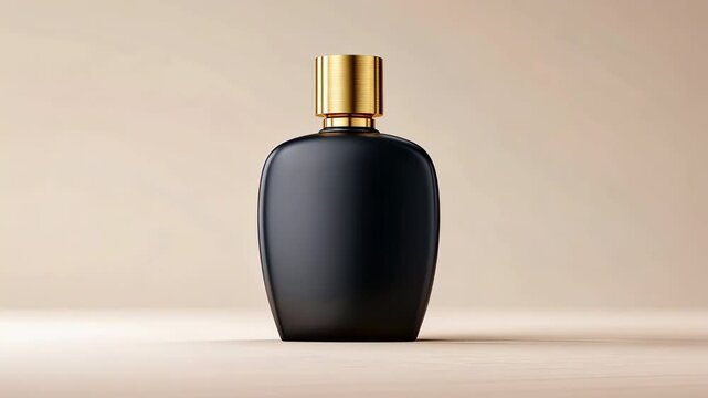 Elegant black and gold perfume bottle showcasing exquisite fragrance