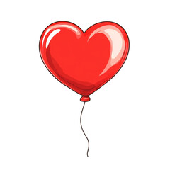 Red heart shaped balloon floating love romance Valentine's Day