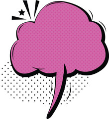 Comic style speech bubble with halftone effect