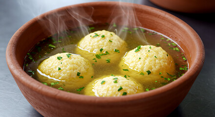 Paraguayan Bori Bori chicken soup with cornmeal dumplings