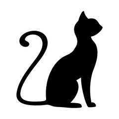 Black cat silhouette vector illustration for halloween pet animal feline design graphic art and craft projects