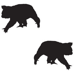 Koala silhouette, Koala illustration, silhouette, Koala vector, set icon, silhouette, Koala