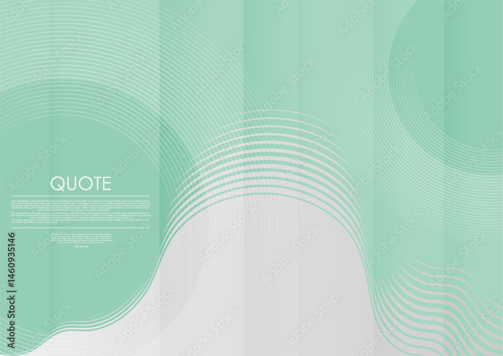 Poster grey and green abstract minimal elegant background with circles and waves. vector brochure graphic d