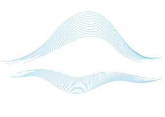 Fototapeta premium Blue minimal wavy lines abstract futuristic tech background. Vector digital design