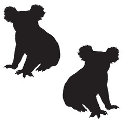 Koala silhouette, Koala illustration, silhouette, Koala vector, set icon, silhouette, Koala