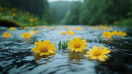 yellow flowers in the forest