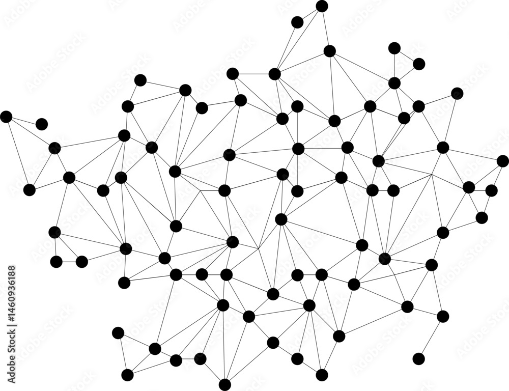 Wall mural network connection abstract plexus technology futuristic on white background