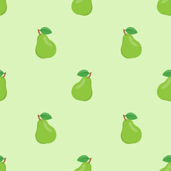 Pear seamless pattern. Fruit background. Beautiful vector print.
