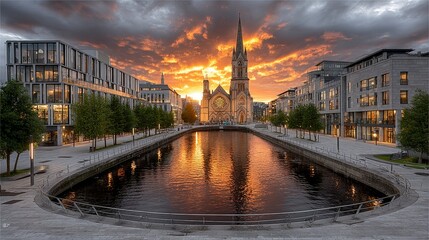 Scenic Limerick Sunset River
