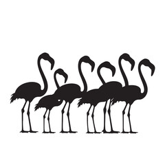Flamingo Bird silhouette vector, and heron vector illustration design