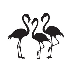 Flamingo Bird silhouette vector, and heron vector illustration design