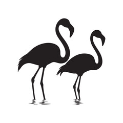 Flamingo Bird silhouette vector, and heron vector illustration design