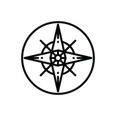 Obraz premium Compass Rose logo icon illustration flat