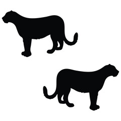 Leopard silhouette, Leopard vector, Leopard illustration, silhouette, set icon, silhouette, Leopard