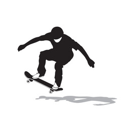 Fototapeta premium Man jumping on a ride skateboard vector art illustration