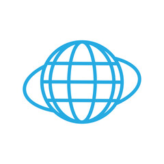 Stylized Globe logo icon illustration flat