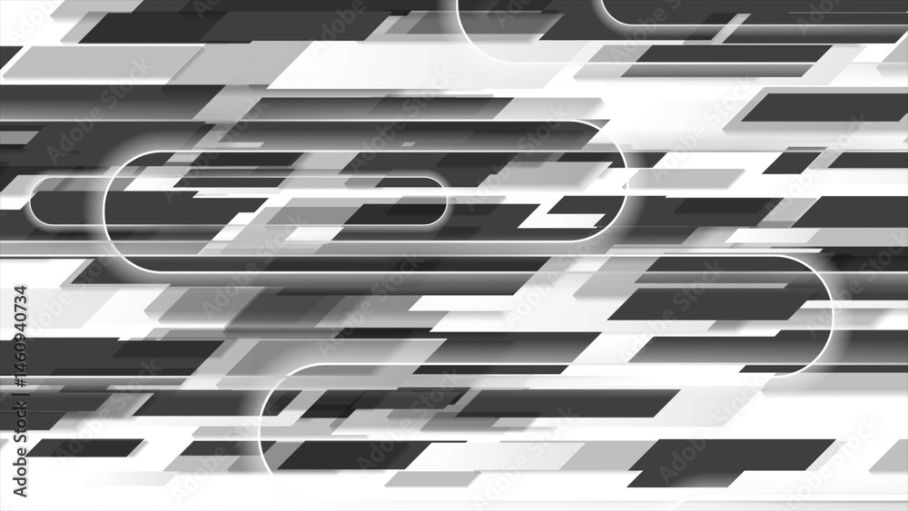 Poster black white minimal abstract geometric tech background