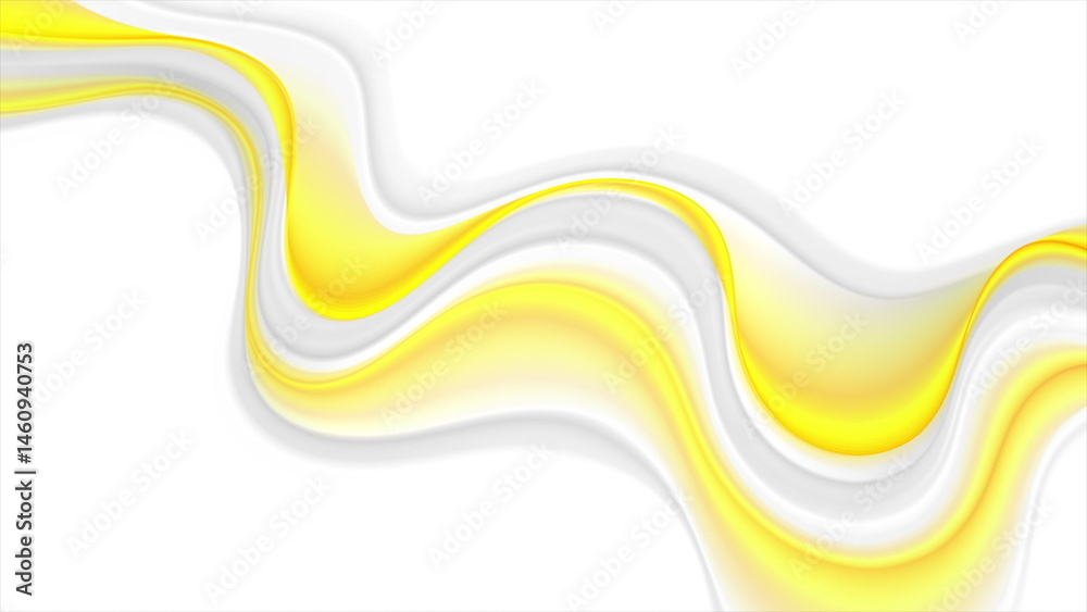 Poster vivid yellow and grey smooth fluid waves abstract elegant background