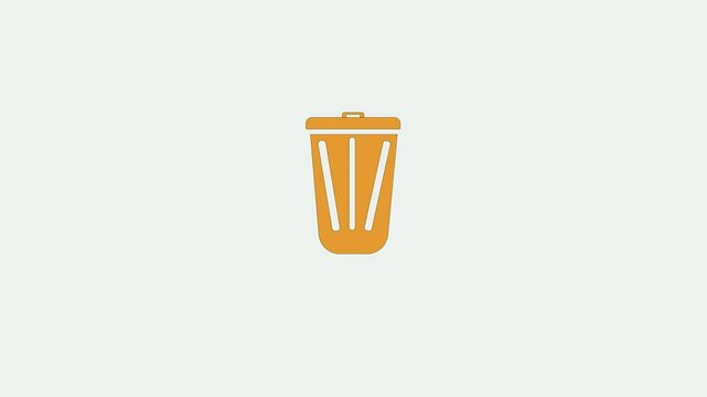 delete animation, black background trash can, Trash can sign, icon trash rubbish remove animated