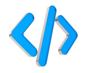 Obraz premium Programming code on white background. Isolated 3D illustration