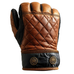 Buy leather gloves for men brown quilted design vintage style motorcycle riding and driving gloves...