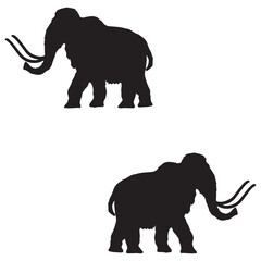 Obraz premium Mammoth silhouette, Mammoth illustration, silhouette, Mammoth vector, set icon, silhouette, Mammoth