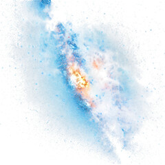 Galaxy nebula space astronomy cosmos universe celestial exploration grayscale cosmic interstellar view on transparent background © Raian