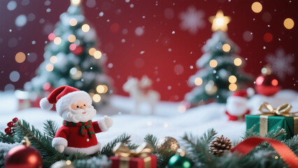 christmas background with festive decorations.