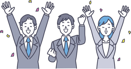 バンザイをするビジネスパーソン