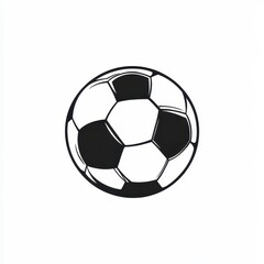 Obraz premium Soccer ball, black and white, simple design, round shape, stitched panels
