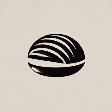 Striking Black and White Abstract Circle Design with Parallel Lines, Offering a Modern and Minimalistic Aesthetic.