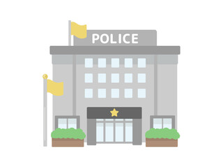 Obraz premium 警察署 建物 イラスト