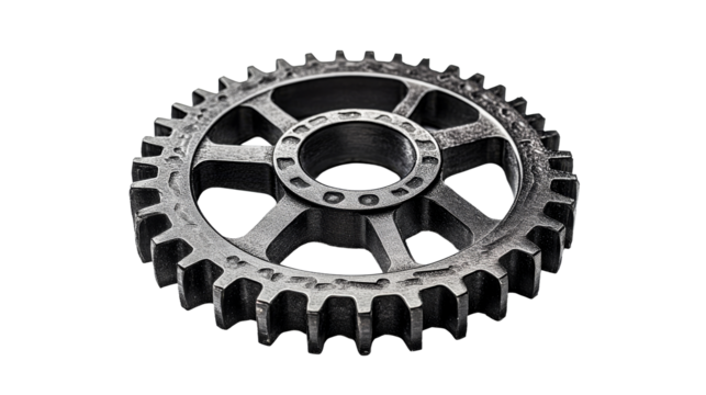 Steel cogwheel, mechanism machine part component «, cut out transparent"