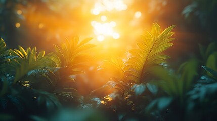 sun rays through the grass