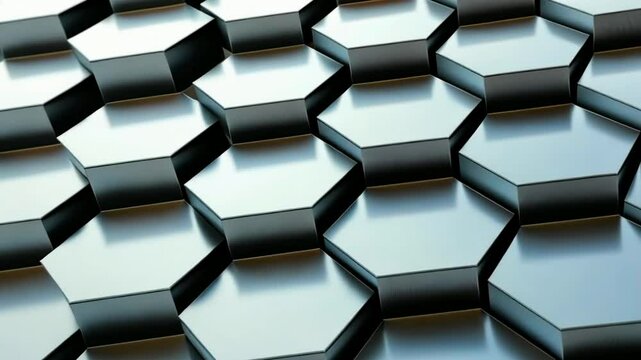 Abstract geometric metallic hexagon background