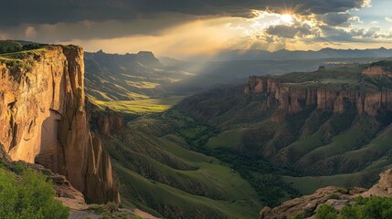 Dramatic canyon vista at sunset