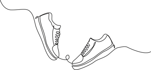 Continuous one line drawing of work boot design. Man Shoes in single line draw illustration. Editable stroke. vector illustration.